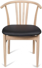 Jane spisebordsstol - ubehandlet eg - sort sæde
