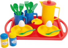 Breakfast Set On Tray In Net 23 Pcs Toys Toy Kitchen & Accessories Coffee & Tee Sets Multi/mønstret Dantoy*Betinget Tilbud