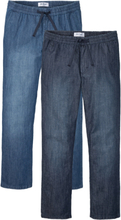 Jeans, normal passform med midjeresår, raka ben (2-pack)
