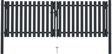 vidaXL Cancello per Recinzione Doppio in Acciaio 306x125 cm Antracite
