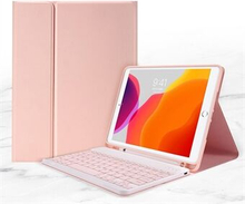 2-in-1 Bluetooth Keyboard Candy Color Leather Stand Shell Case with Pen Slot for iPad 10.2 (2021)/(2