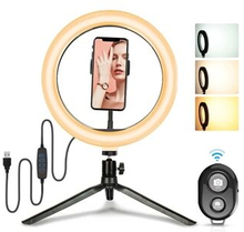 6 tommer 48-LED Selfie Ring Light + Desktop Tripod + Fjernudløser til Live Broadcast Video Shooting