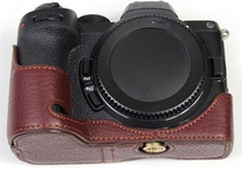 Ægte læder kamera bundkasse beskytter halvt kropsdæksel med batteriåbning til Nikon Z5/Z6/Z7/Z6II/Z6