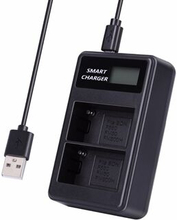 LCD Display Dual-Channel USB Oplader til Sony NP-FM500H BC-VM50 NP-FM50 NP-FM55H NP-F550 batteri