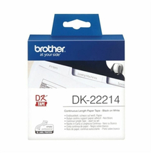 Termiskt papper, kontinuerligt Brother DK-22214 12 x 30,48 mm Vit Svart Svart/Vit