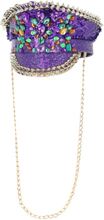 Fever Deluxe Sequin Studded Captains Hat Purple Rollespill & Maskerade