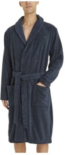 Tommy Hilfiger Cotton Towelling Bathrobe Marine bomull Small Herre