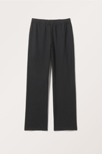 Relaxed Fit Linen Blend Trousers - Black