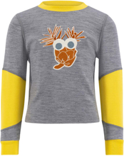 Ulvang Ulvang Kids' Piny Graphic Sweater Grey Melange/Misted Yellow Langermede treningstrøyer 92