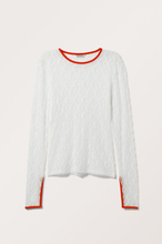 Contrast Lace Long Sleeve Top - White