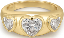 The Bezel Heart Signet Ring- Gold- 8 Ring Smykker Gold LUV AJ