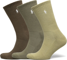 Cotton-Blend Crew Sock 3-Pack Underwear Socks Regular Socks Khaki Green Polo Ralph Lauren Underwear