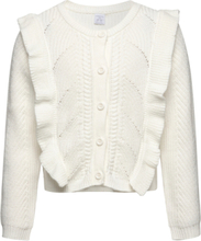 Cardigan With Flounce Tops Knitwear Cardigans White Lindex