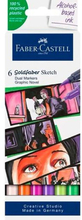 Tuschpennor Faber-Castell Goldfaber Sketch - Graphic Novel Double 6 Delar