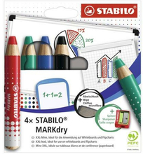 Uppsättning av markörer Stabilo Markdry 4 Delar Multicolour