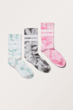 3-pack Striped Tie-Dye Socks - Pink