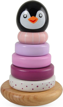 Penguin Stacking Tower, Pink Toys Baby Toys Educational Toys Stackable Blocks Rosa Magni Toys*Betinget Tilbud