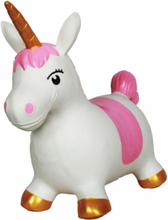 Jumping Unicorn, White, Pink And Gold Toys Outdoor Toys Jumping Toys Hvit Magni Toys*Betinget Tilbud
