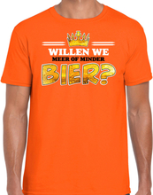 Koningsdag verkleed T-shirt voor heren - meer of minder bier - oranje - feestkleding