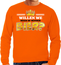 Koningsdag sweater voor heren - meer of minder bier - oranje - feestkleding