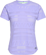 Q Speed Jacquard Short Sleeve T-shirts & Tops Short-sleeved Blå New Balance*Betinget Tilbud