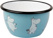 Moomin Enamel Bowl 0.6L Moomin Home Tableware Bowls Breakfast Bowls Blue Moomin