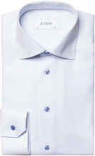 Blue Eton Slim Fit Herringbone Signature Twill Shirts