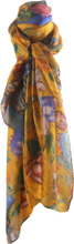 Zijden sjaal/stola met afbeelding van "Lady with Fan&apos;&apos; van Gustav Klimt