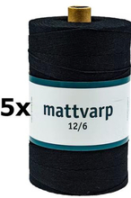 5 st. rullar Mattvarp 12/6 Svart - 500 gr / rulle