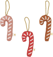 Ornaments Embroidered - Candycane - Mix Home Kids Decor Decoration Accessories/details Multi/mønstret Fabelab*Betinget Tilbud