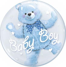STOR Baby Boy Dobbelballong 60 cm - Qualatex Double Bubble