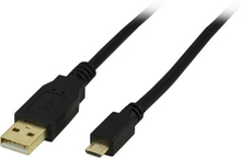 DELTACO USB Cable | USB-A - Micro-B | 2.0 | 1m | Black