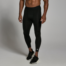 Męskie legginsy bazowe o długości ¾ z kolekcji Training MP – czarne - XS