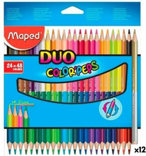 Färgpennor Maped Duo Color' Peps Multicolour 24 Delar Dubbel ände