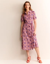 Libby Hemdblusenkleid aus Jersey in Midilänge Damen Boden, Rubicondo, Mosaik Blüte