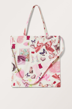 Printed Canvas Tote Bag - Pink