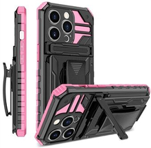 Til iPhone 14 Pro PC + TPU Hybrid Cover Stødsikkert Kickstand telefontaske med bælteclips