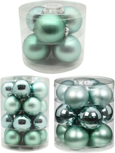 Kerstversiering glazen kerstballen mintgroen 6-8-10 cm pakket van 38x stuks