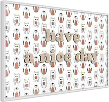 Plakat - Animals Wish a Nice Day - 60 x 40 cm - Hvid ramme