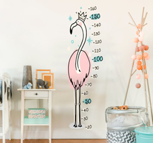 Muurdecoratie sticker flamingo groeimeter