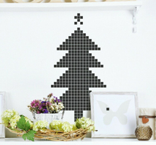 Kerstboom pixel art Muursticker