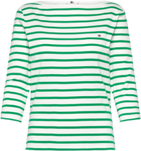 New Cody Slim Boat-Nk 3/4Slv Tops T-shirts & Tops Long-sleeved Green Tommy Hilfiger