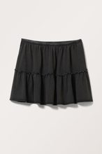 Washed Ruffled Mini Skirt - Black