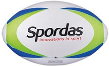 Spordas Max Rugby Ball - Size 4 - White / Blue / Green