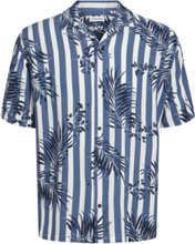 Jjjeff Resort Aop Shirt Ss Jnr Tops Shirts Short-sleeved Shirts Blue Jack & J S