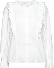 Belinda Blouse Paper Touch Tops Blouses Long-sleeved White Naja Lauf