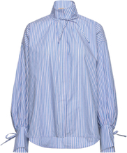 Striped Shirt With Tie Bands Designers Shirts Long-sleeved Blue Stella Nova