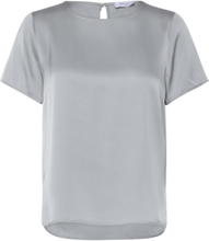 Lorna Top Tops Blouses Short-sleeved Grey Marville Road