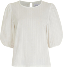 Isabel Solid Tops Blouses Short-sleeved White Line Of Oslo