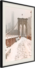 Plakat - Winter in New York - 40 x 60 cm - Sort ramme med passepartout